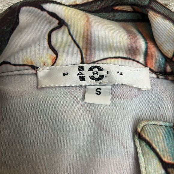 IQ Paris Vintage Stained Glass Novelty Print Made In NYC Button Down Shirt Sz S - Picture 11 of 13